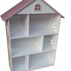 pink and white dollhouse