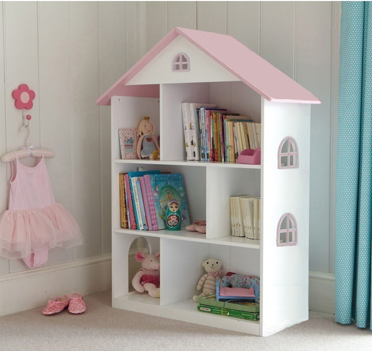 White Dollhouse Bookcase With Pink Roof By Liberty House Toys 1leta